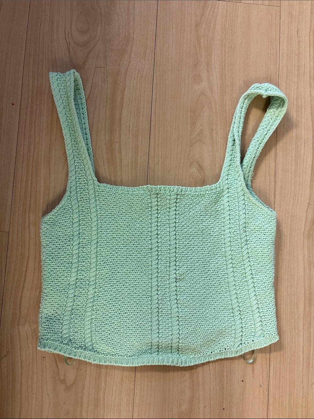 stradivarius Mint Green Knit Square-Neck Camisole